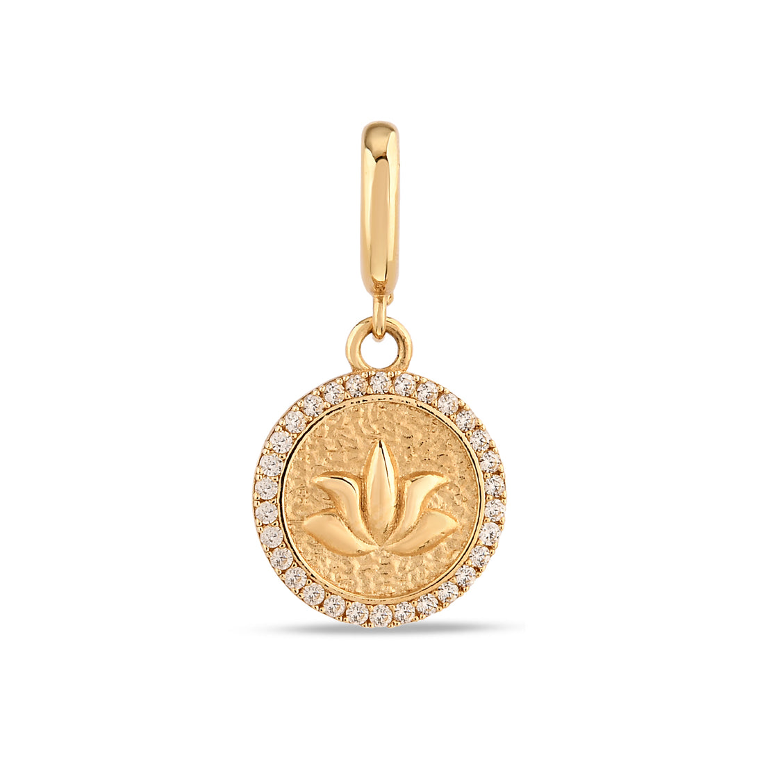 Taş Detay Lotus Charm