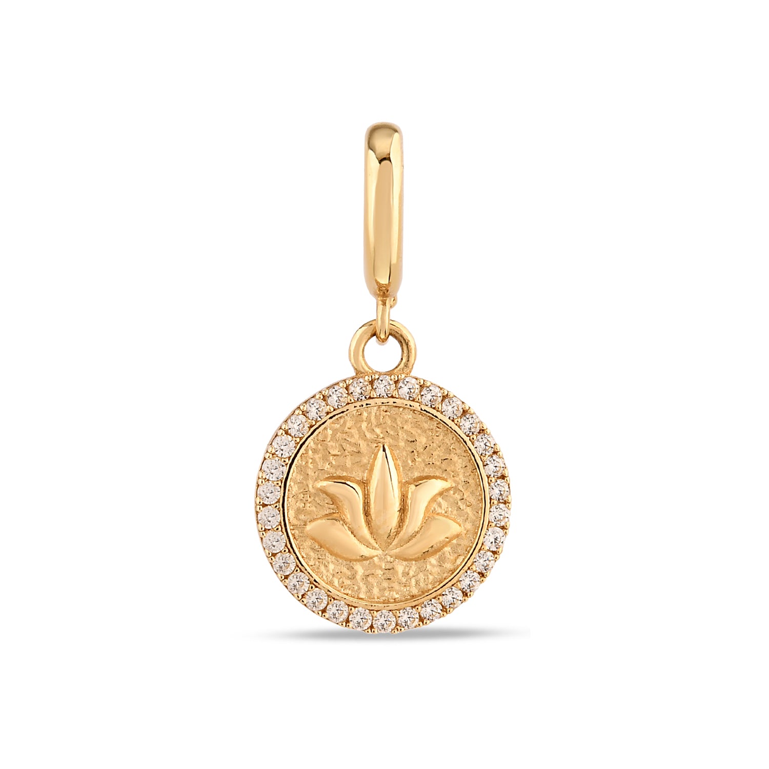 Taş Detay Lotus Charm