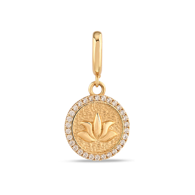 Taş Detay Lotus Charm