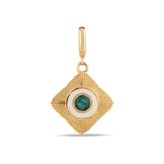 Yeşil Etnik Madalyon Charm