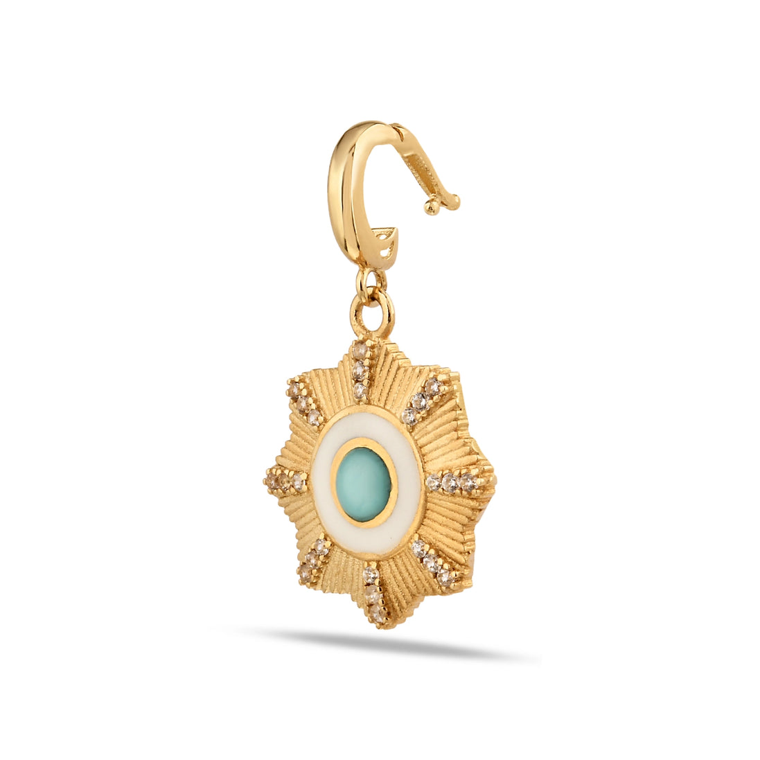Mavi Çiçek Madalyon Charm