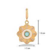 Mavi Çiçek Madalyon Charm