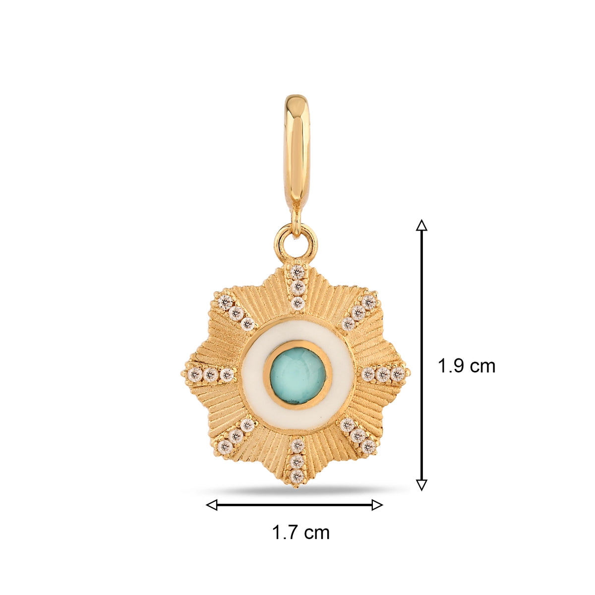 Mavi Çiçek Madalyon Charm