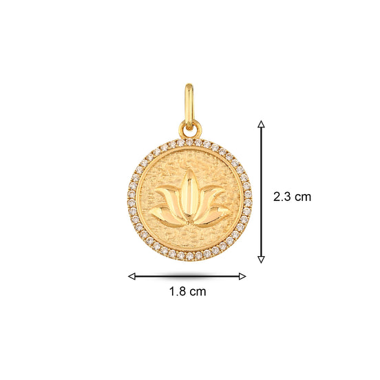 Lotus Damga Kolye Charm