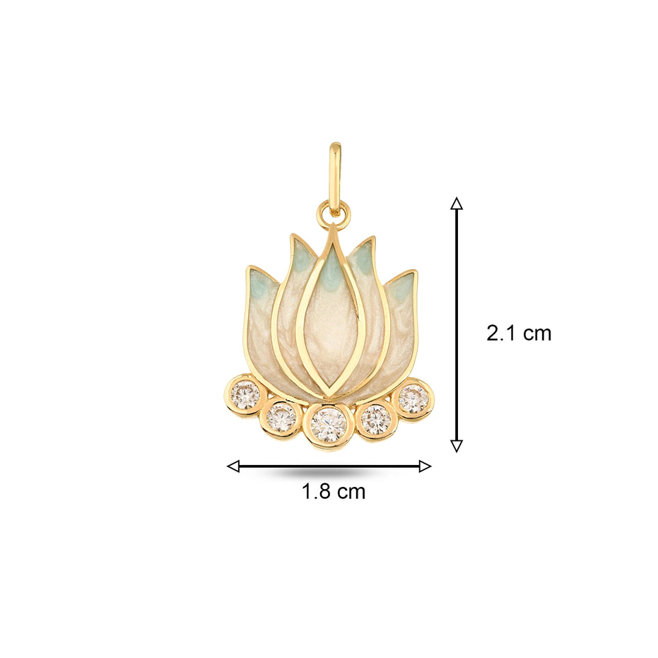 Mavi Lotus Kolye Charm