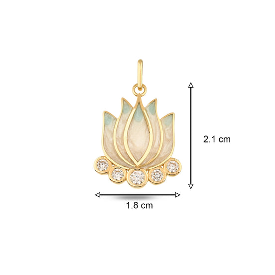 Mavi Lotus Kolye Charm