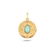 Açık Mavi Madalyon Kolye Charm
