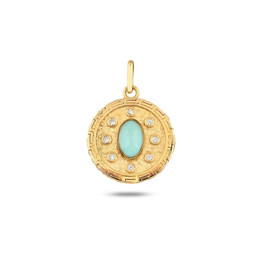 Açık Mavi Madalyon Kolye Charm