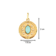 Açık Mavi Madalyon Kolye Charm