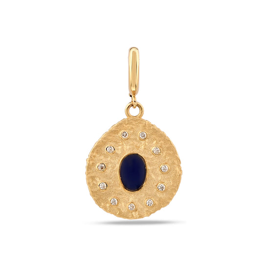 Lacivert Asimertik Madalyon Charm