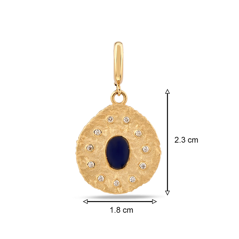 Lacivert Asimertik Madalyon Charm