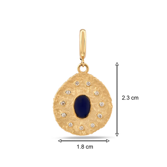 Lacivert Asimertik Madalyon Charm