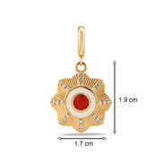 Kırmızı Çiçek Madalyon Charm