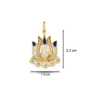 Lacıvert Lotus Kolye Charm