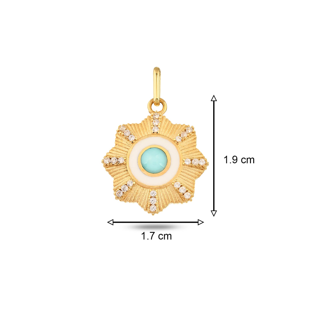 Açık Mavi Çiçek Madalyon Kolye Charm