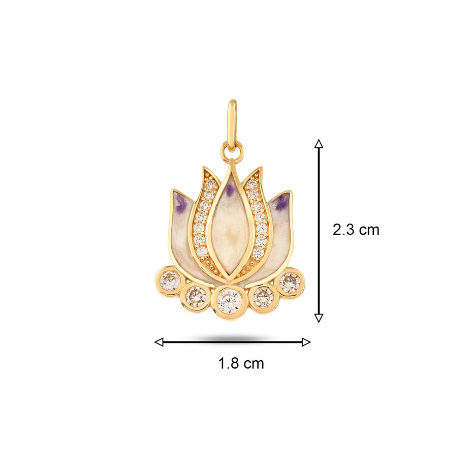 Mor Lotus Kolye Charm