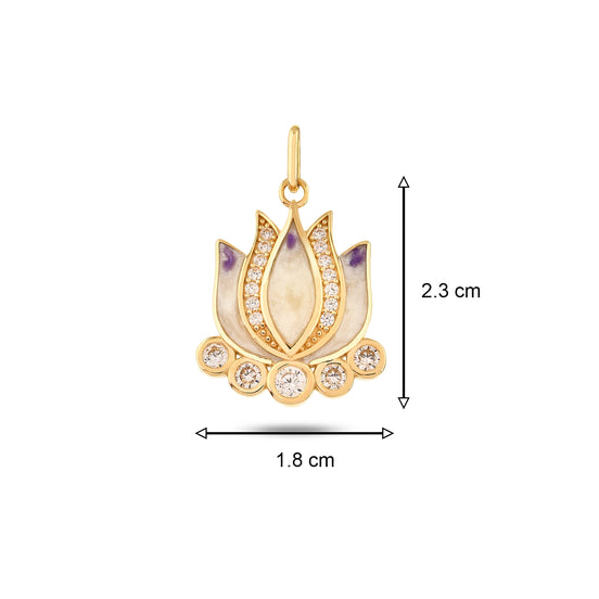 Mor Lotus Kolye Charm