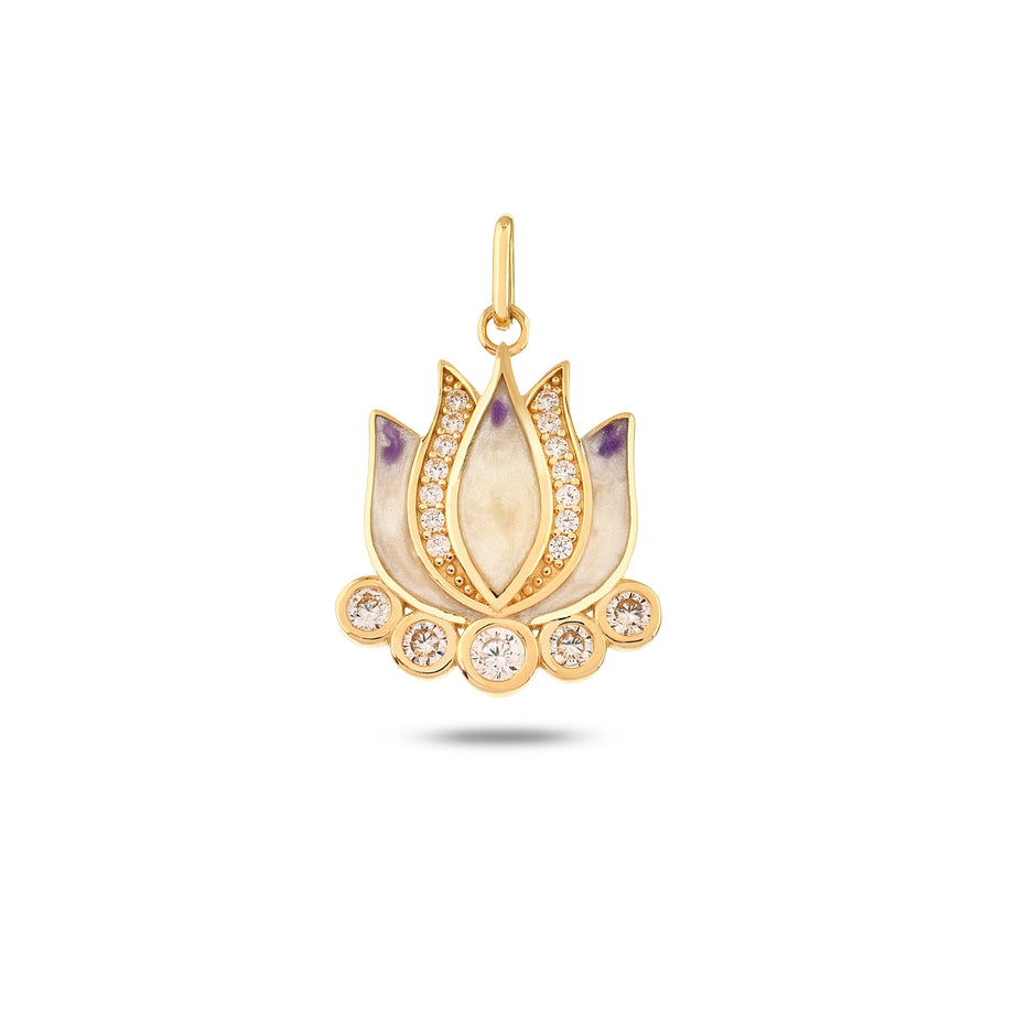 Mor Lotus Kolye Charm