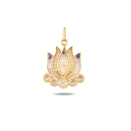 Mor Lotus Kolye Charm