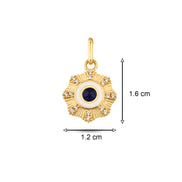 Lacivert Taşlı Çiçek Madalyon Bileklik Charm