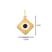 Lacivert Taşlı Etnik Madalyon Kolye Charm
