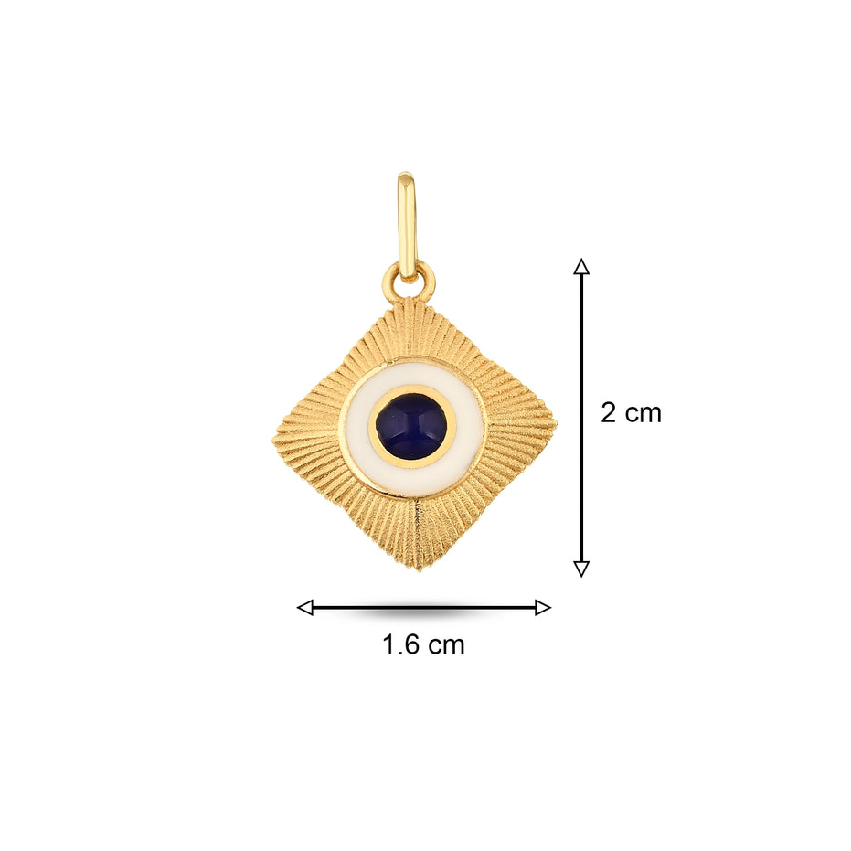 Lacivert Taşlı Etnik Madalyon Kolye Charm