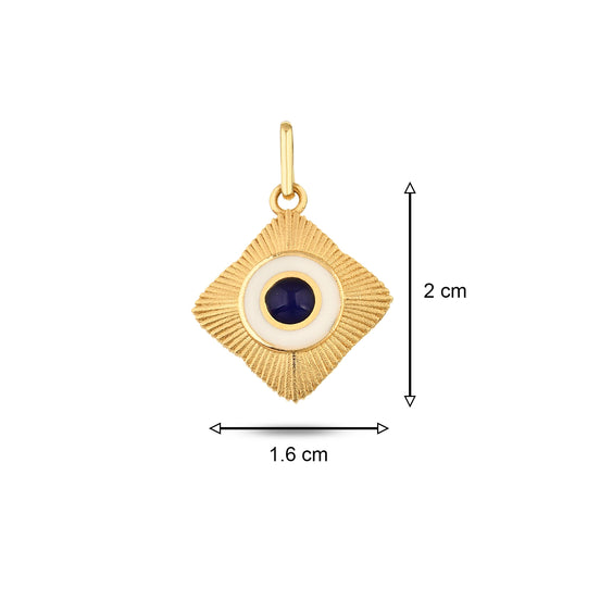 Lacivert Taşlı Etnik Madalyon Kolye Charm