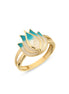 Altın Mavi Lotus Yüzük