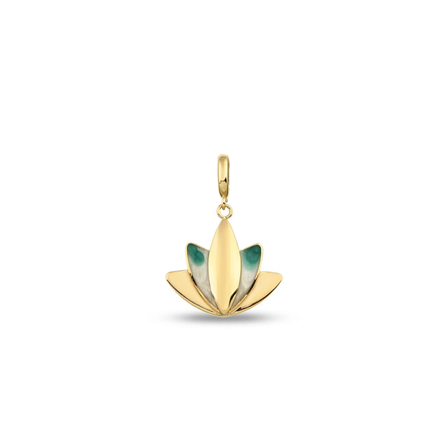 Altın Yeşil Lotus Charm