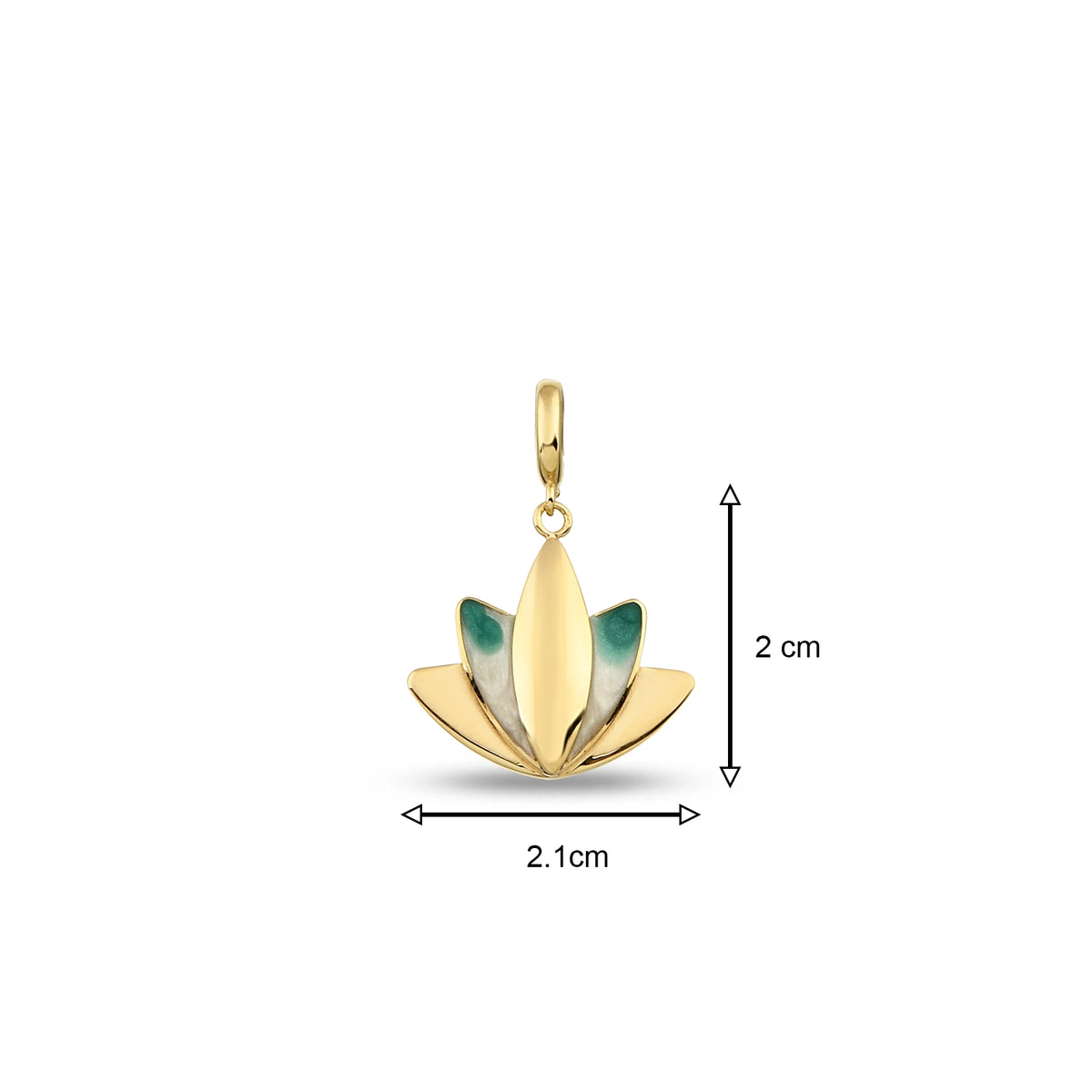 Altın Yeşil Lotus Charm