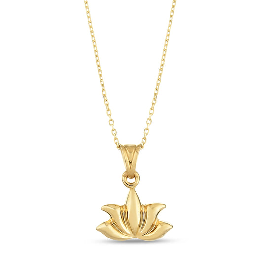 Altın lotus kolye