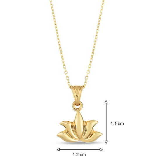 Altın lotus kolye