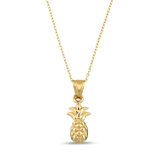 Altın minimal ananas  kolye