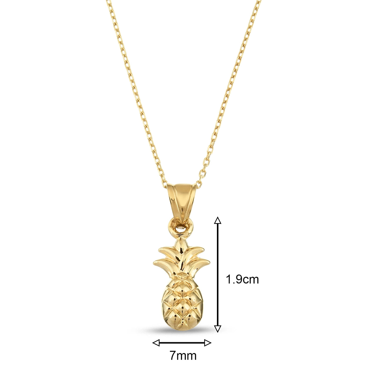Altın minimal ananas  kolye