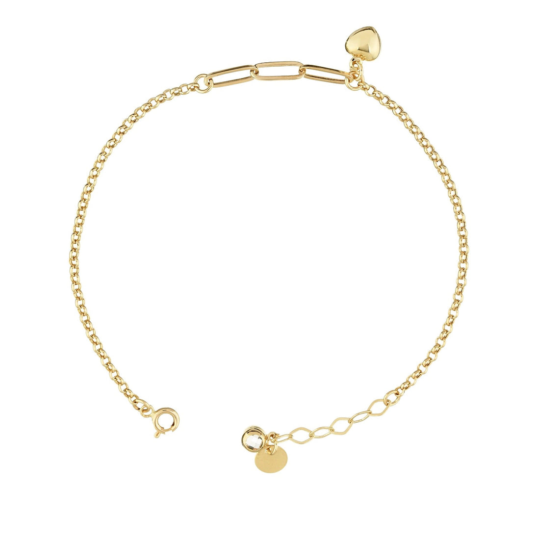 Altın minimal kalp charm bileklik