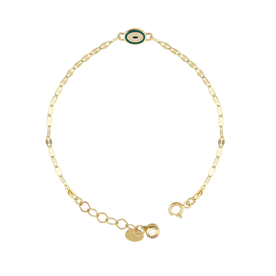 Altın minimal oval nazar bileklik