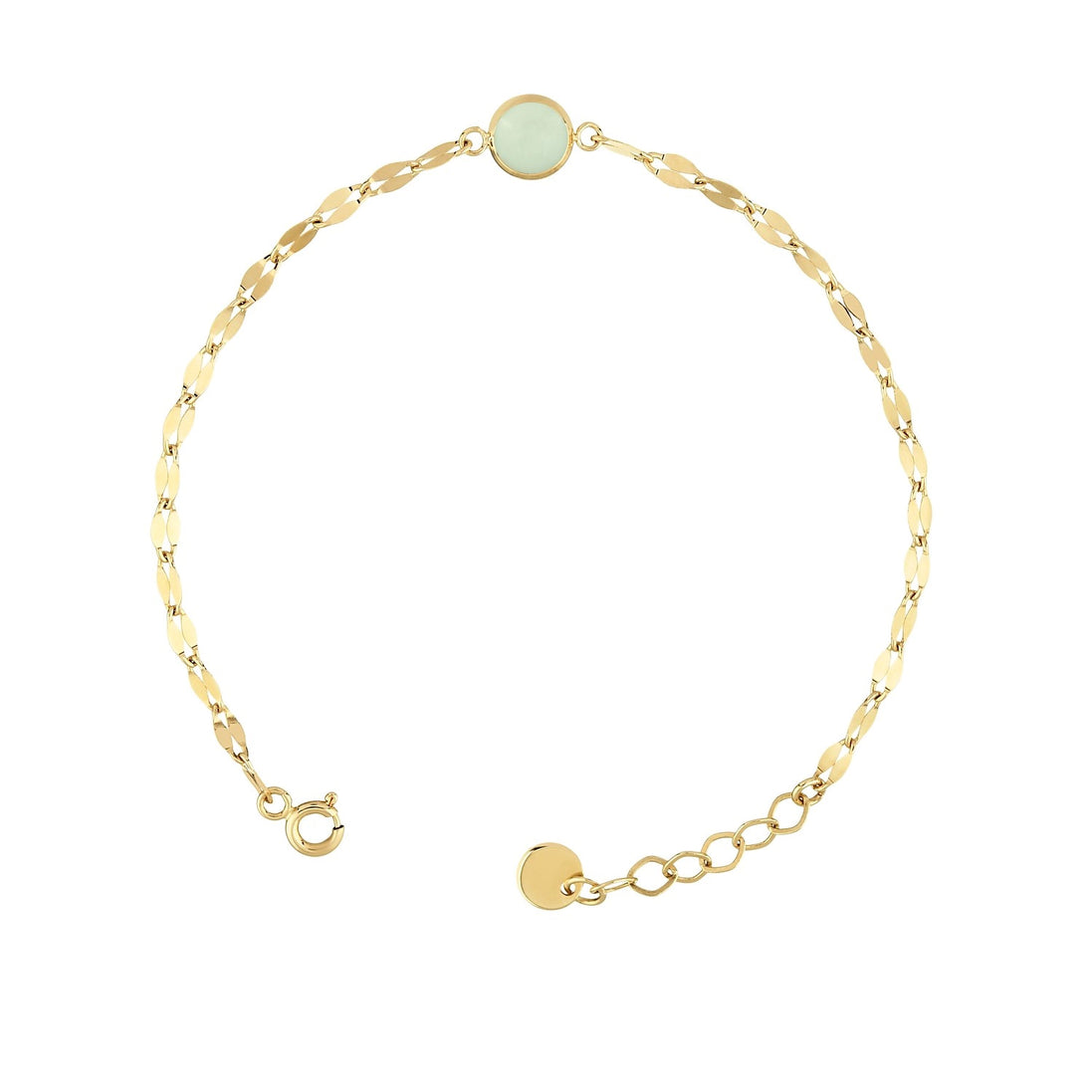 Altın minimal yeşil taşlı bileklik