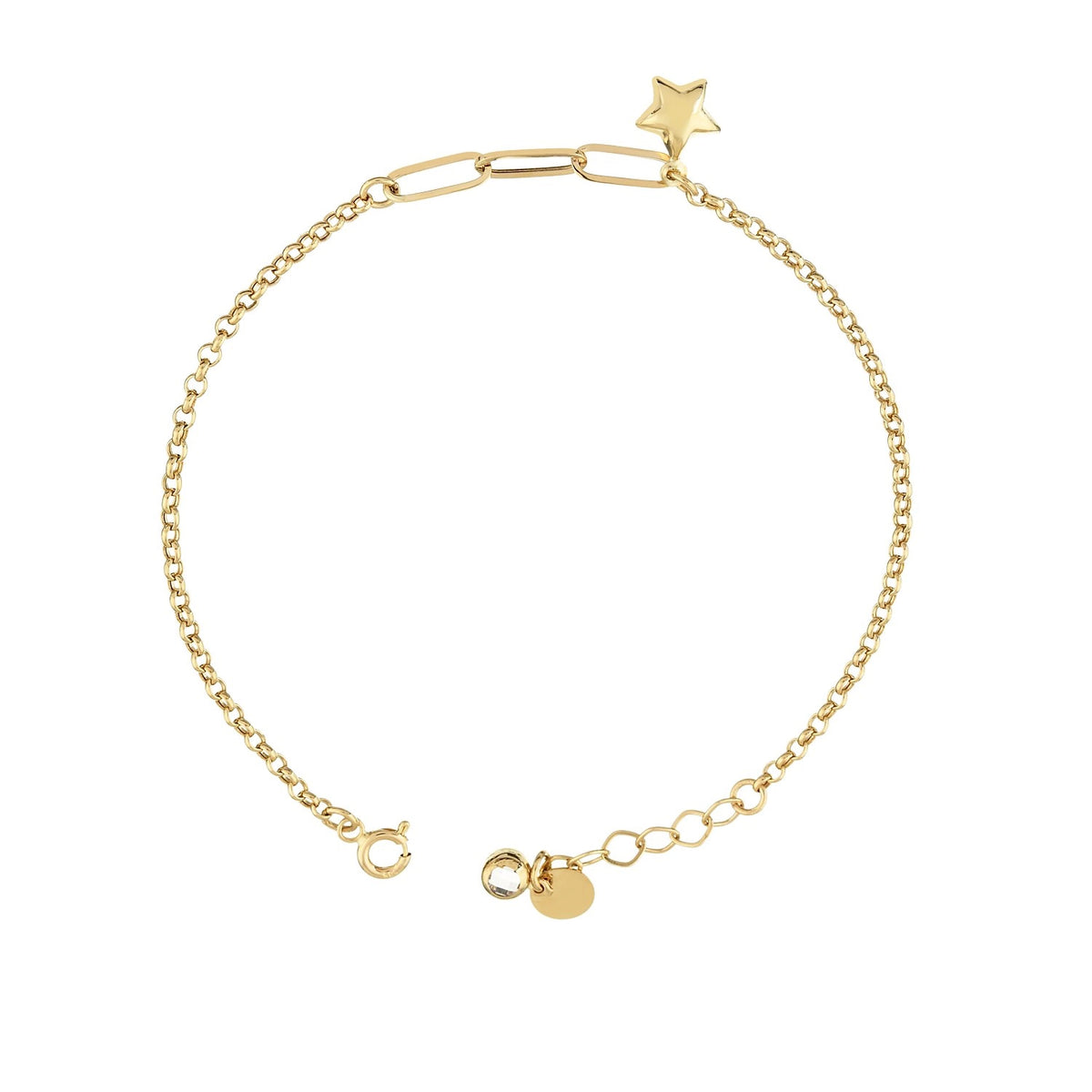 Altın minimal yıldız charm bileklik
