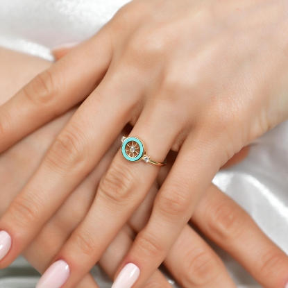 Şık Taş İşlemeli Mineli Altın Yüzük, 2,24 gram, Goldium ustalığı ve Altın Yüzük modeli ile uzun ömürlü kullanım sağlar.