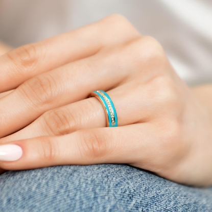 14 Ayar Altın Şık Mineli Taşlı Yüzük, 2,15 gram, Goldium ustalığı ve Altın Yüzük modeli ile uzun ömürlü kullanım sağlar.