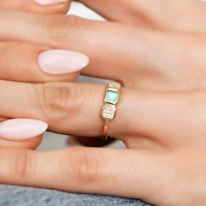 14 Ayar Altın Mine İşlemeli Taşlı Yüzük, 2,00 gram tasarımıyla Altın Yüzük kategorisinde, Goldium imzasıyla modern bir görünüm sunar.