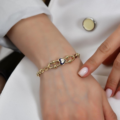 14 Ayar Altın Zincir Kalp Model Bileklik, 6,18 gram tasarımıyla Altın Bileklik kategorisinde, Goldium imzasıyla modern bir görünüm sunar.