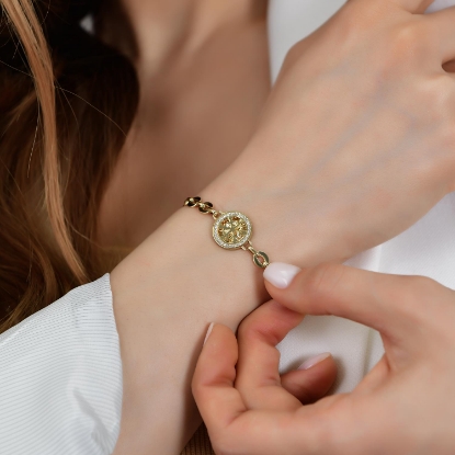 14 Ayar Altın Kar Tanesi Kalem İşçilikli Bileklik, 5,47 gram, Goldium ustalığı ve Altın Bileklik modeli ile uzun ömürlü kullanım sağlar.