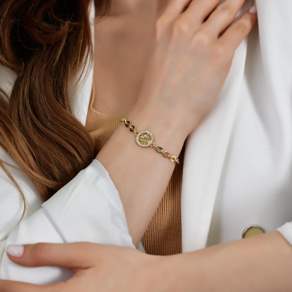 14 Ayar Altın Kar Tanesi Kalem İşçilikli Bileklik, 5,47 gram, Goldium ustalığı ve Altın Bileklik modeli ile uzun ömürlü kullanım sağlar.