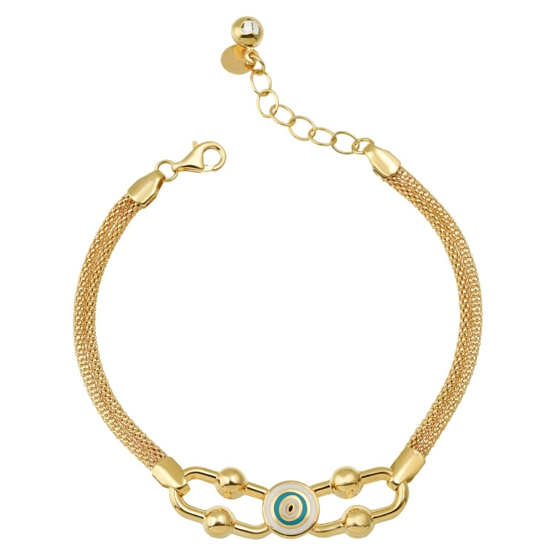 14 Ayar Altın Nazar Zincirli Bileklik, 6,63 gram ve özenli işçilikle Altın Bileklik’in günlük ve özel kullanıma uygun bir Goldium modelidir.