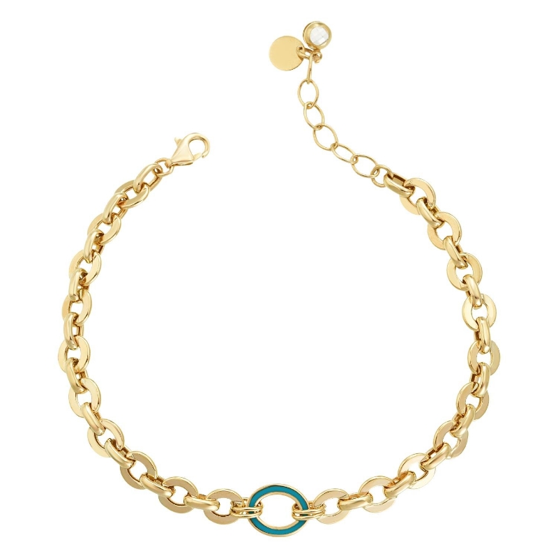 14 Ayar Altın Halka Mineli Zincir Bileklik, 4,99 gram ve özenli işçilikle Altın Bileklik’in günlük ve özel kullanıma uygun bir Goldium modelidir.