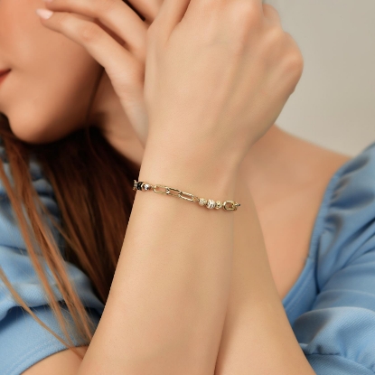 14 Ayar Altın Mineli Dorika Toplu Bileklik, 5,75 gram ve özenli işçilikle Altın Bileklik’in günlük ve özel kullanıma uygun bir Goldium modelidir.