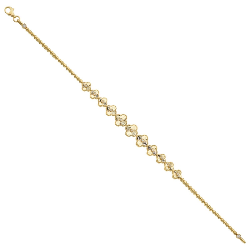 14 Ayar Altın Kalem İşçilikli Yonca Bileklik, 6,64 gram ve özenli işçilikle Altın Bileklik’in günlük ve özel kullanıma uygun bir Goldium modelidir.