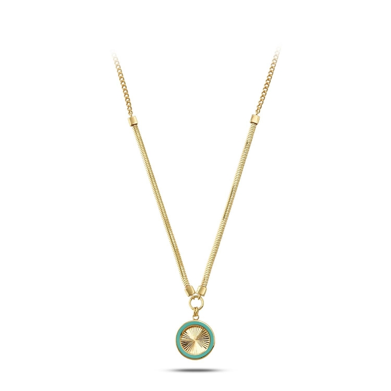 14 Ayar Altın Mineli Kalem İşçilikli Kolye, 7,33 gram, Goldium ustalığı ve Altın Kolye modeli ile uzun ömürlü kullanım sağlar.