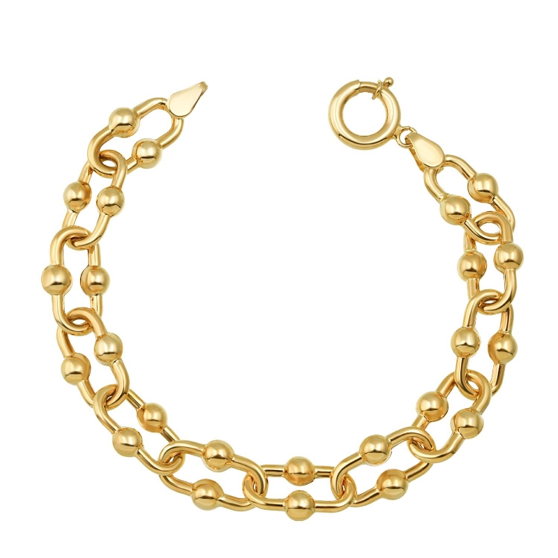 14 Ayar Altın Toplu Zincir Bileklik, 9,04 gram olup Altın Bileklik modellerinden biridir. Ağırlığı ve zarif tasarımıyla stilinizi tamamlar.